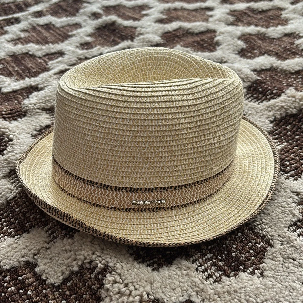 Calvin Klein Stylish Straw Fedora Hat